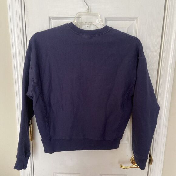 2/$30 Vintage Champion Reverse Weave Sweatshirt Women Medium Blue Logo Pullover - Picture 4 of 16